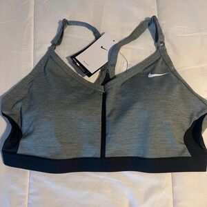 Nike Women's Gray and Black Sports Bra